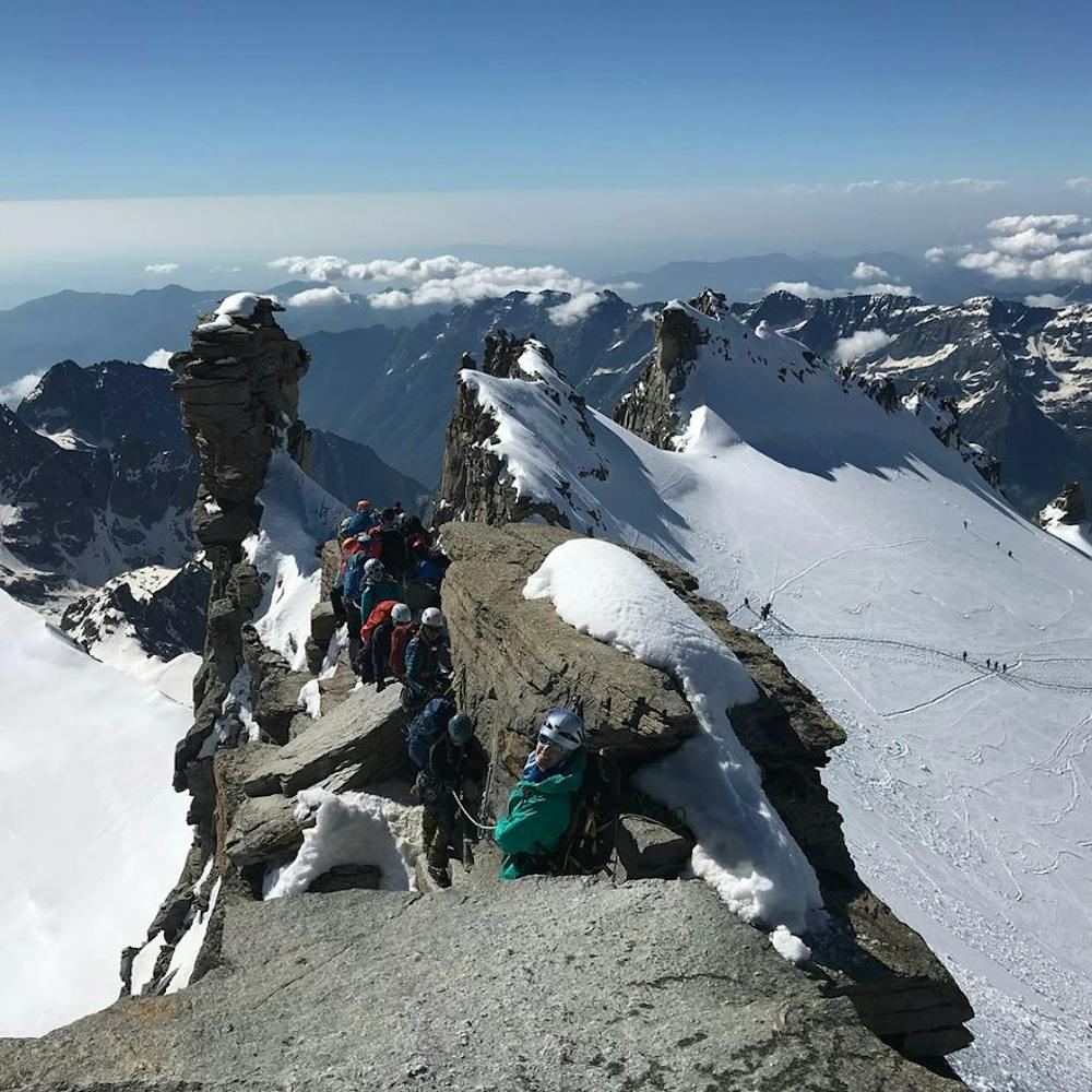 Looking down from the Madonna on Gran Paradiso.