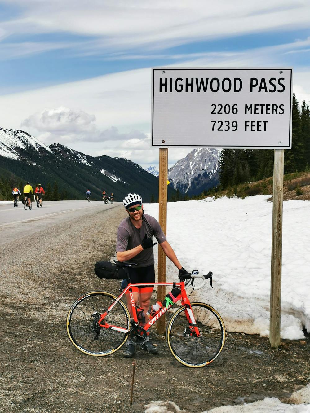 Author at summit of Highwood Pass, 2,206m