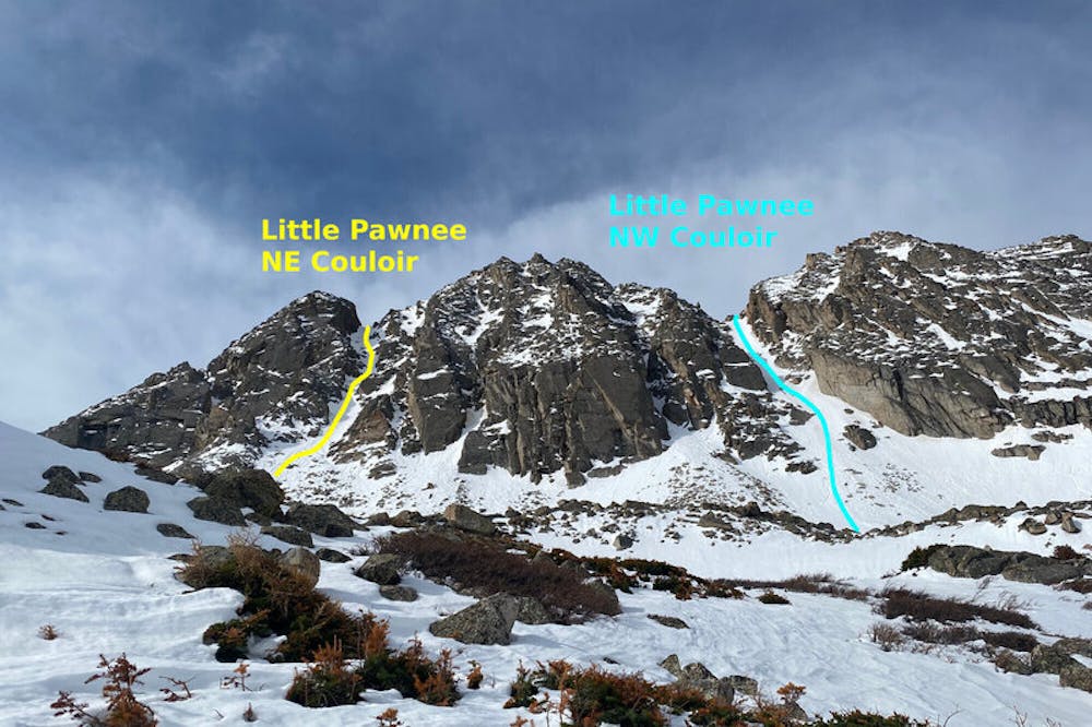 Little Pawnee Peak from near Blue Lake.
