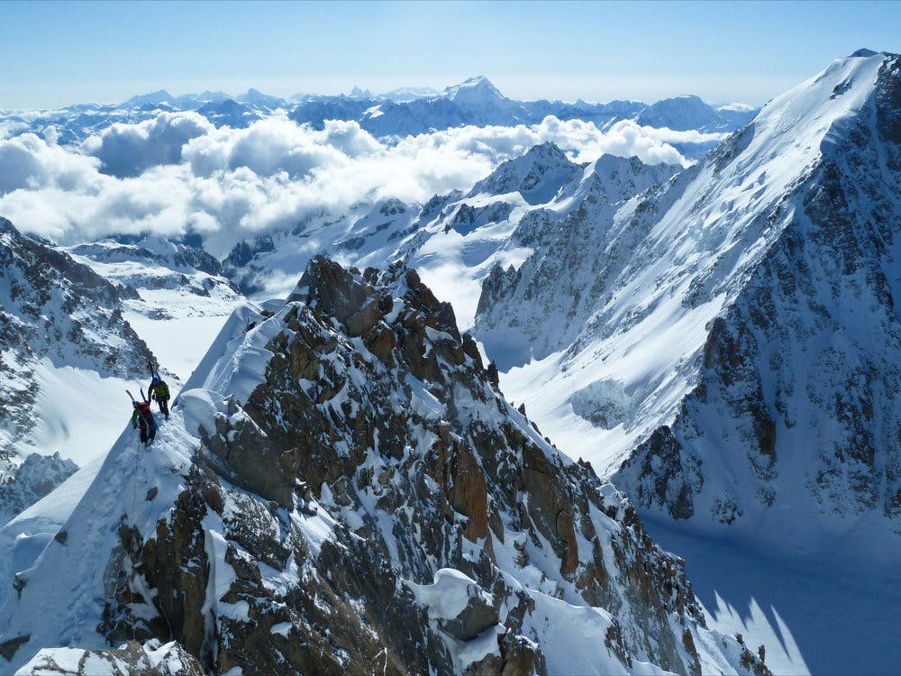 On the upper section of the Forbes Arête.