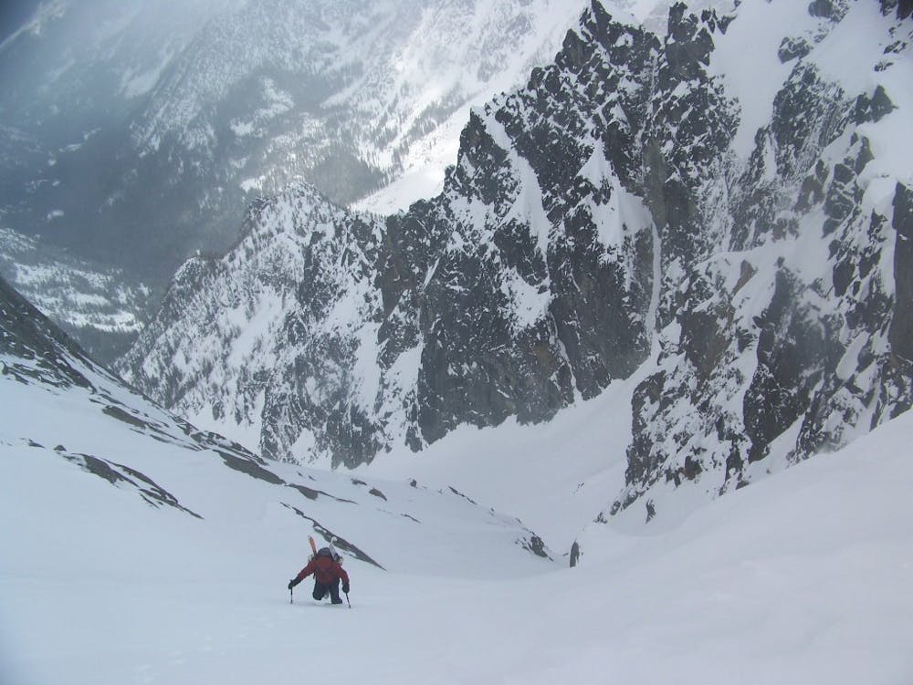 Climbing up the Sherpa Glacier Basin