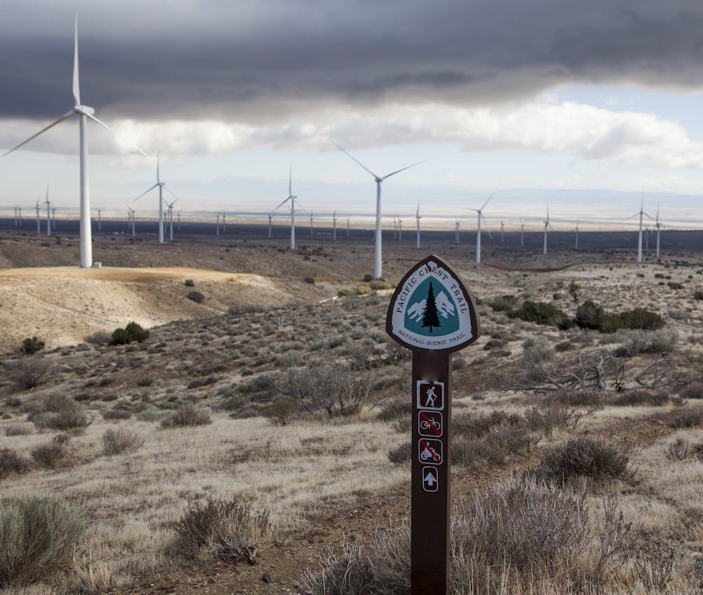 The PCT near a wind farm.