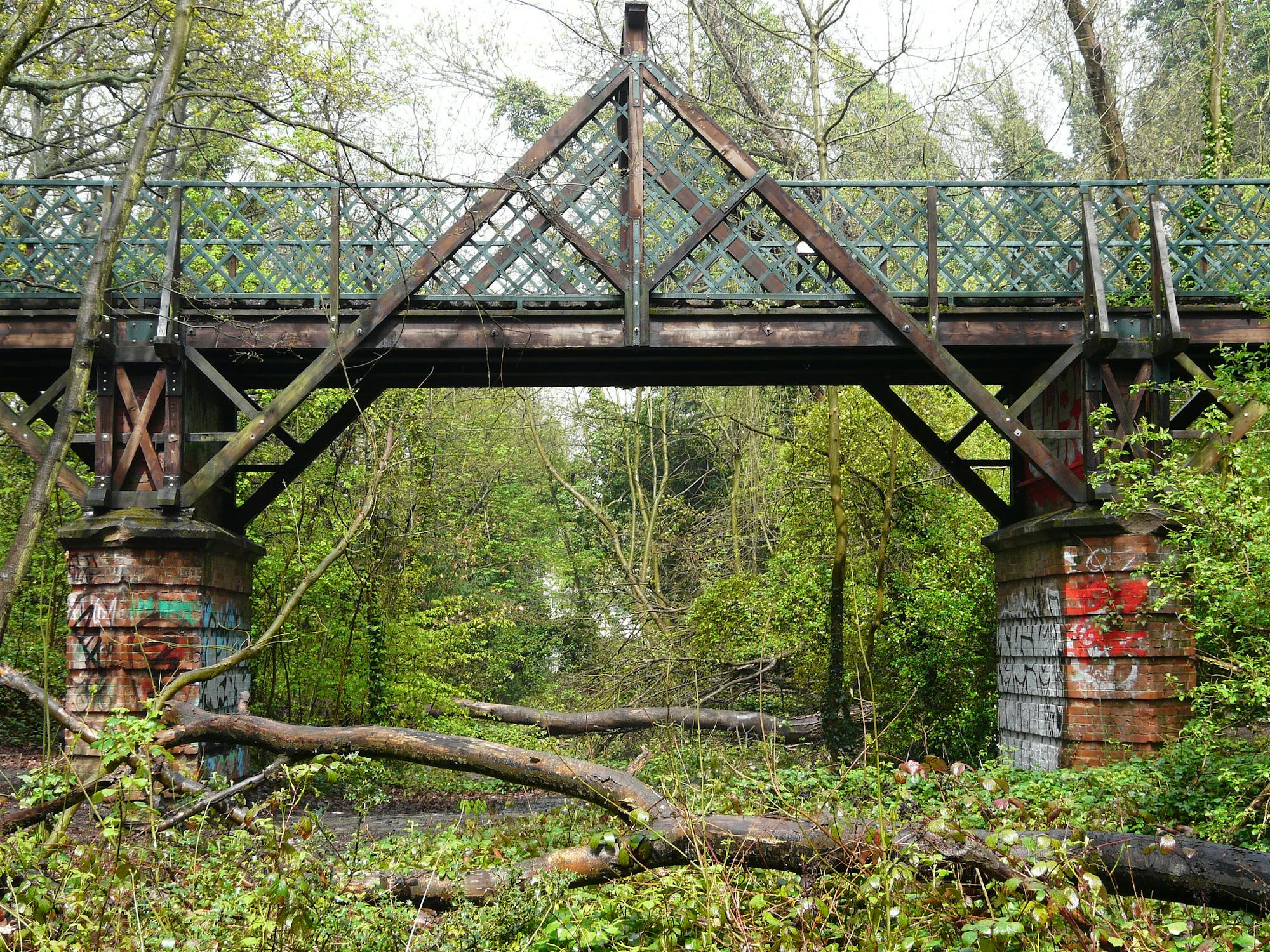 Dulwich Wood Rail Bridge over the Disused Railway Line