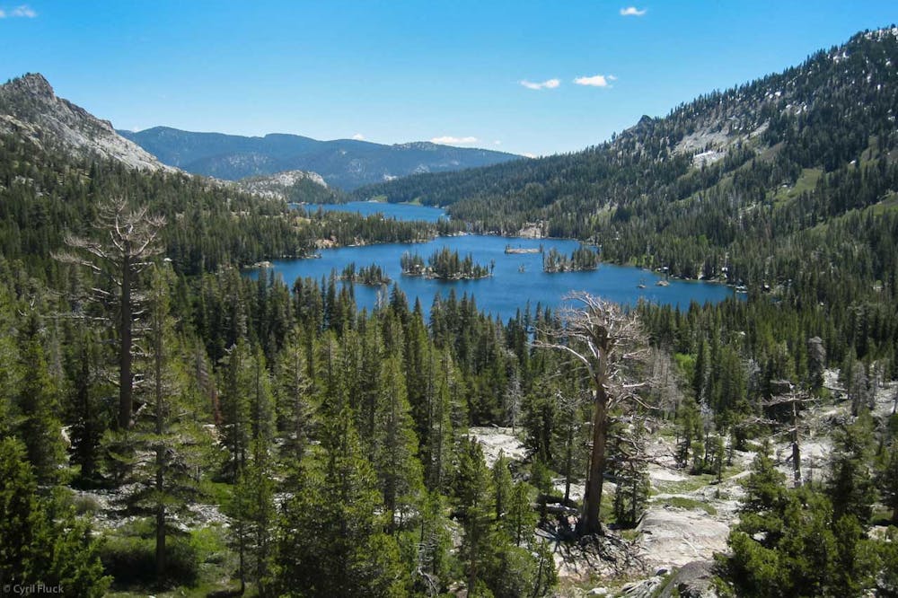 Looking back at Echo Lakes from the border of the Desolation Wilderness.