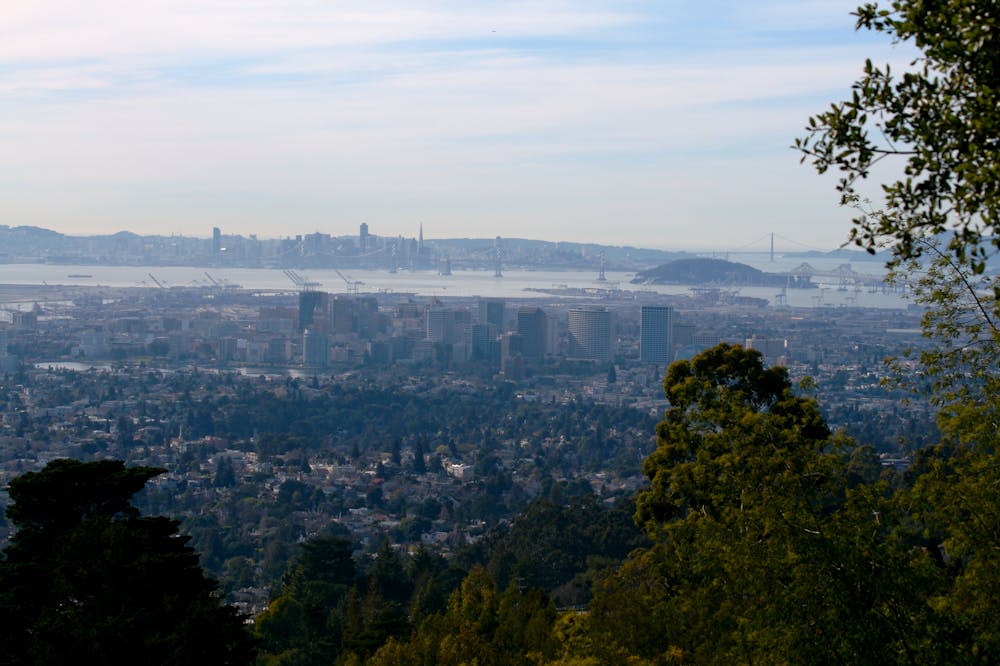 View of the skylines from Joaquin Miller Park in Oakland