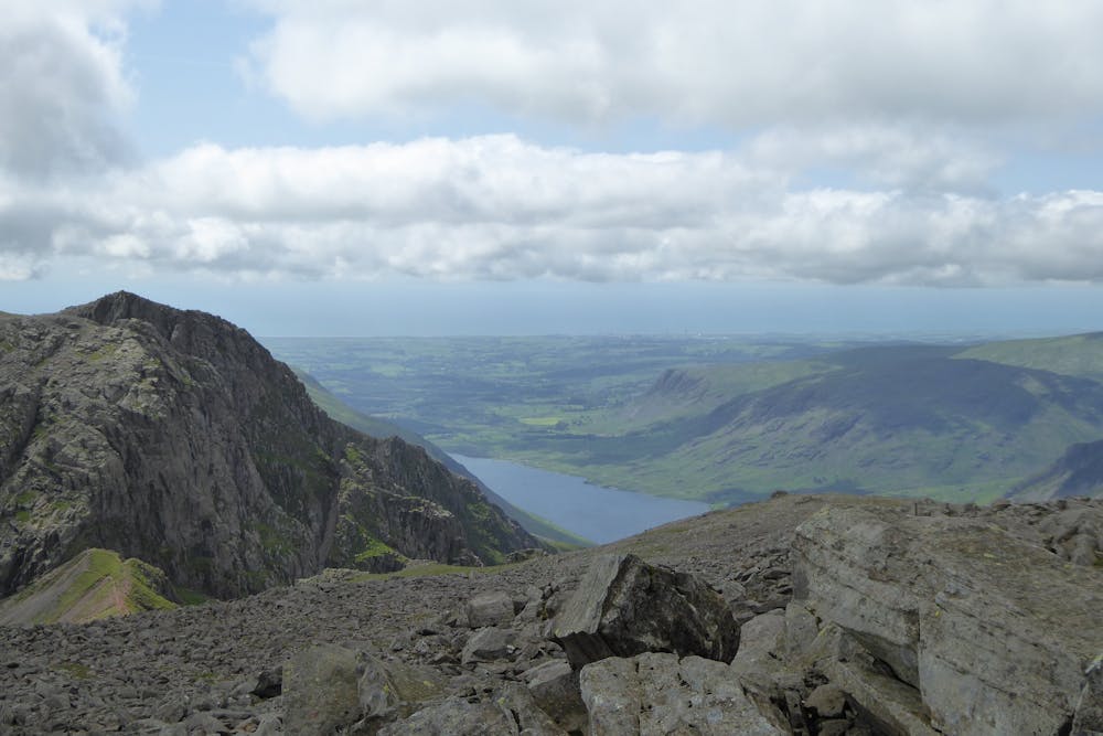 Looking down on Wast Water from Scafell Pike