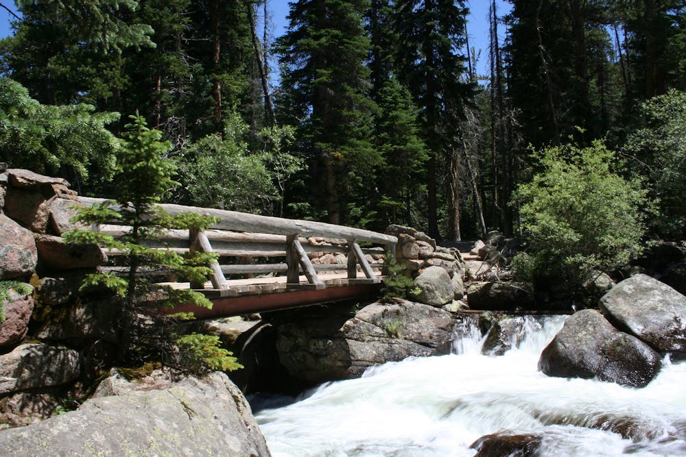 One of several bridges over the creeks