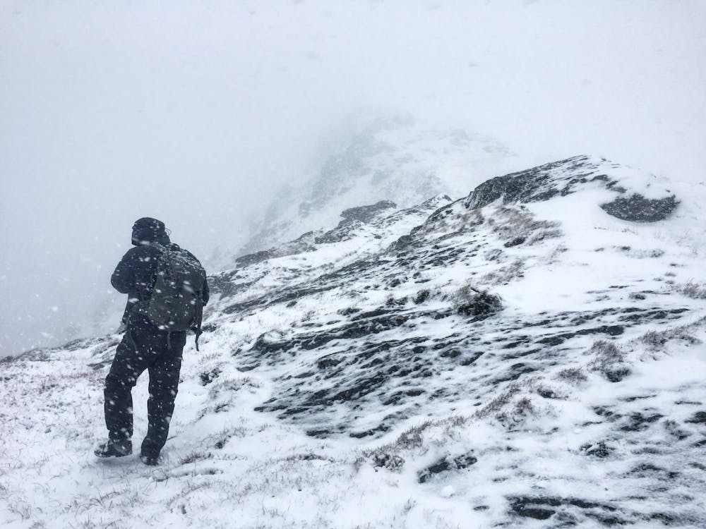 The summit can welcome you with gale force winds, hail and icy conditions underfoot. Always be prepared for these conditions.
