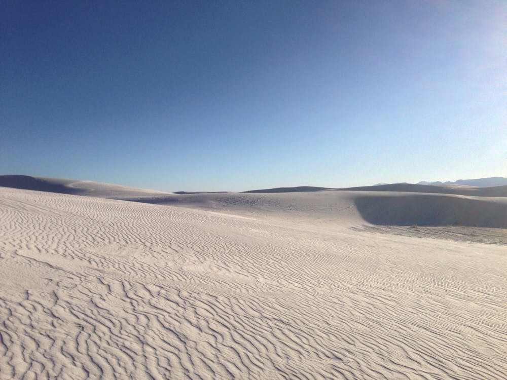  White Sands National Monument, New Mexico. Backcountry Camping Loop, interdune area visible on the right.