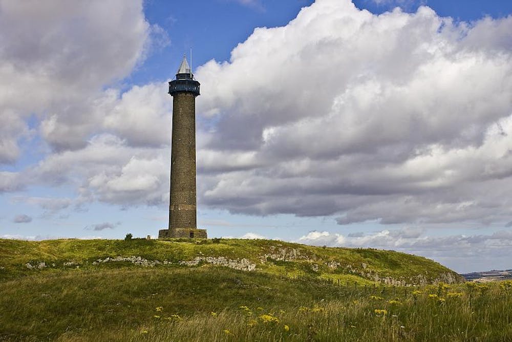The Waterloo Monument near Harestanes can be reached with a short side trip from the trail