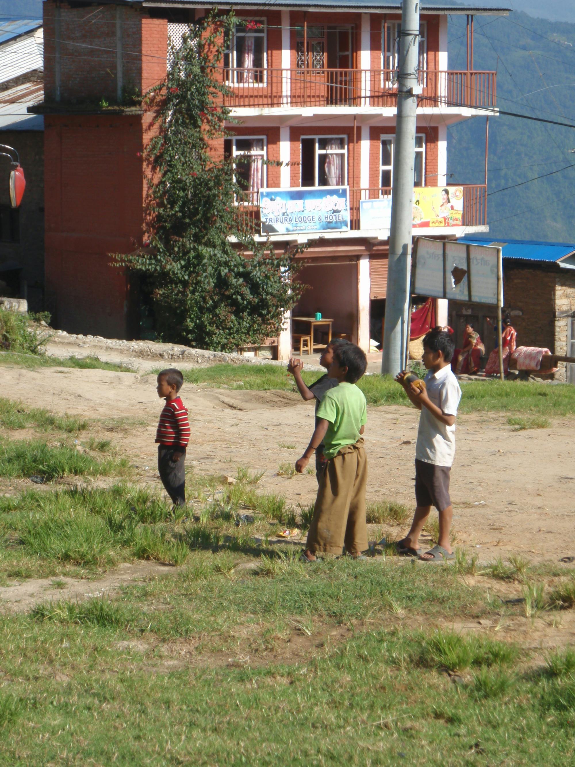 Kids playing in the foothills of Annapurna