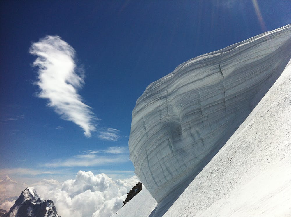 Ice scenery on Mont Blanc du Tacul