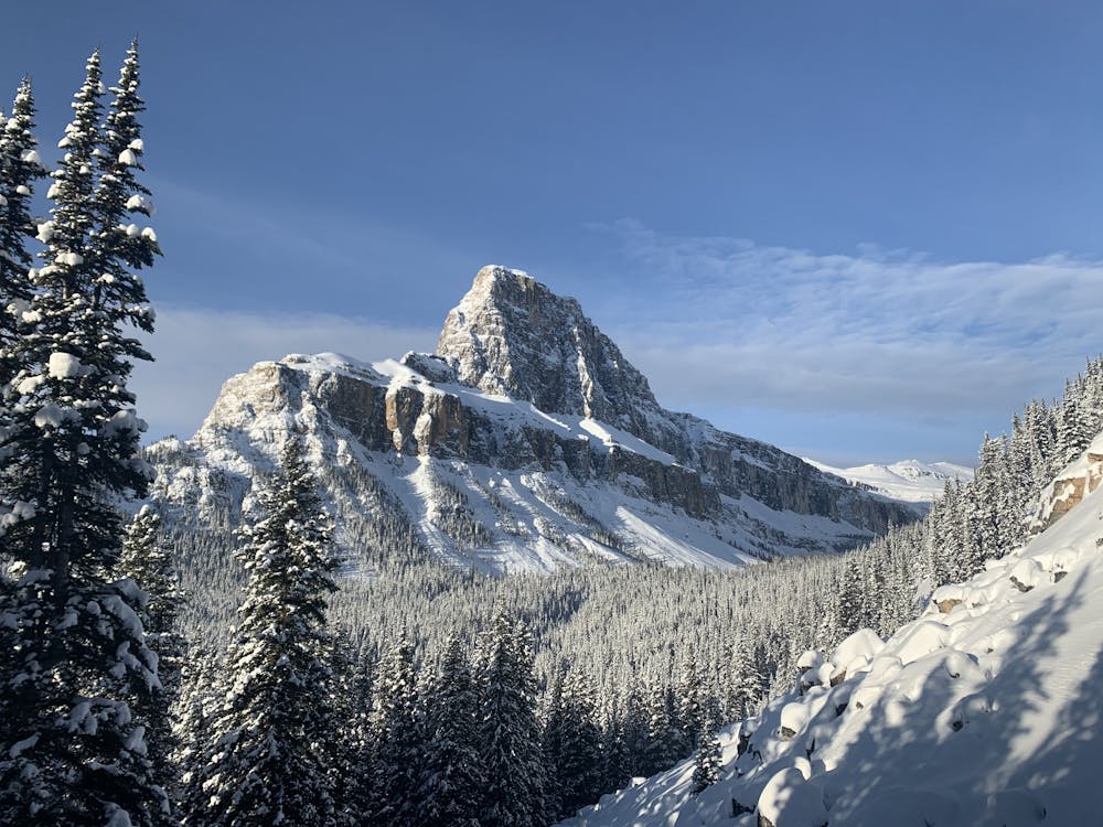 Spectacular view of Castle Mountain from Helena Ridge Ascent