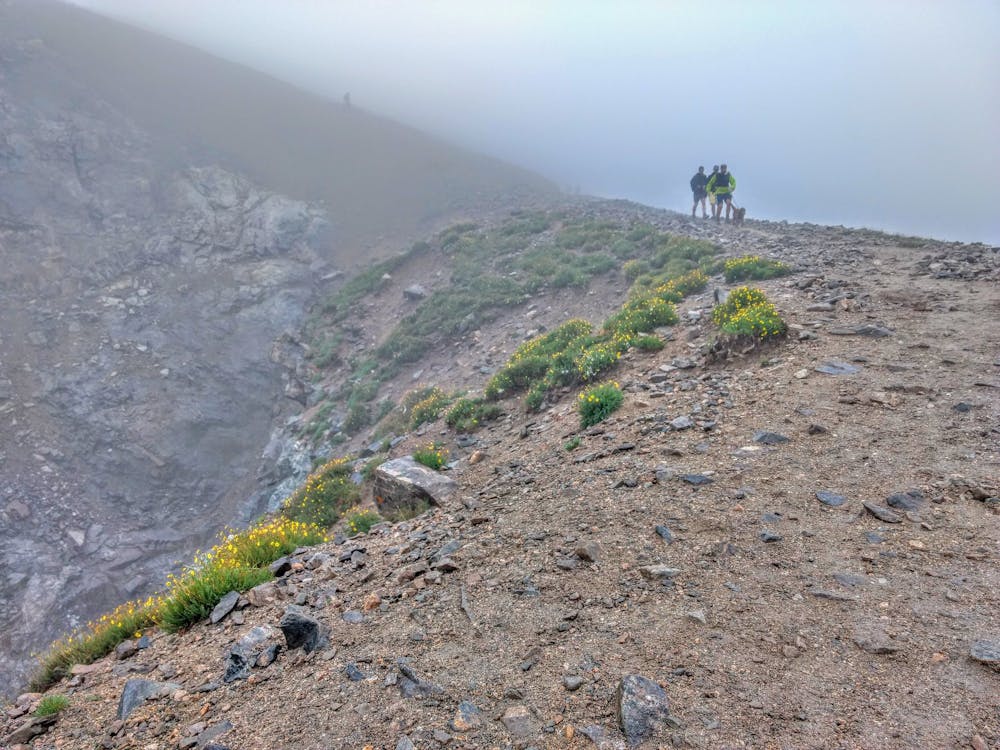 Fog settling on the ridge of Grays Peak