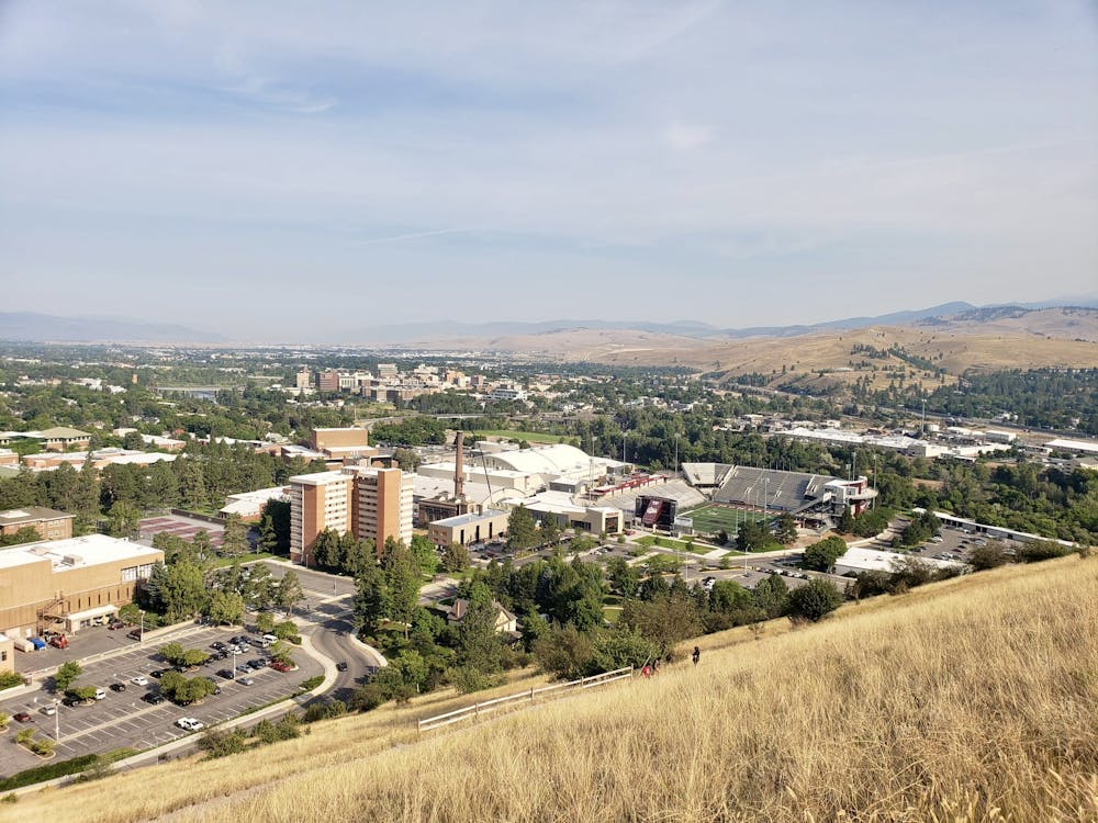 Looking down at the University of Montana