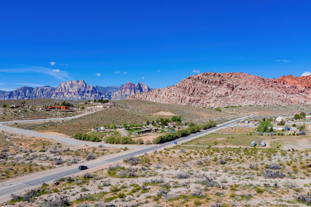 Aerial view of the beautiful Calico Basin area at Nevada