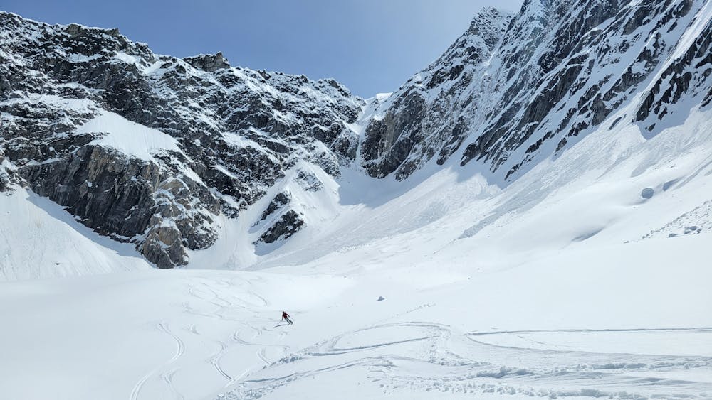 The lower bowl known as North Cheops #2 is great low angle skiing & can be a great destination for beginner/intermediate skiers if the overhead hazard isn't too much of a concern.