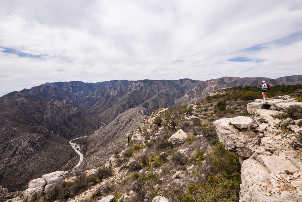 High up on Wilderness Ridge looking down into McKittrick Canyon.