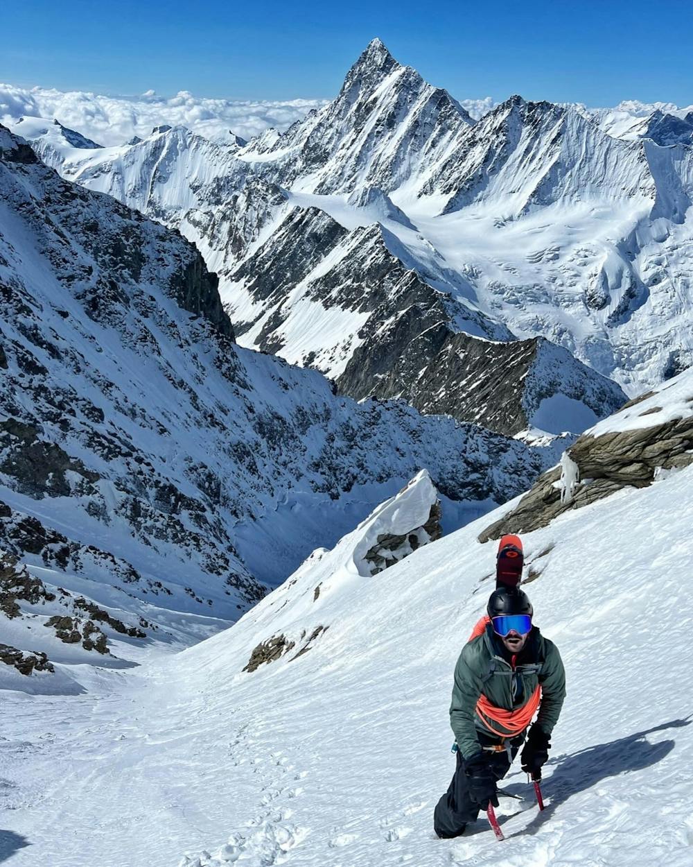 Photo from First Ski descent Schreckhorn 4078m Bernese Alps