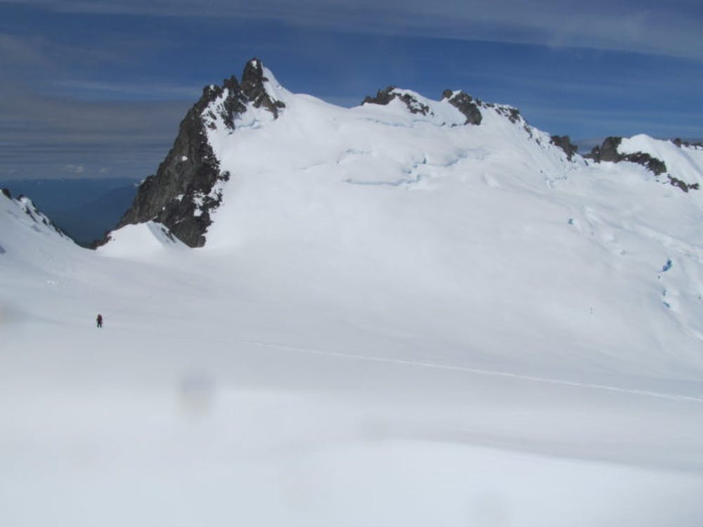 Heading across the McAlister Glacier