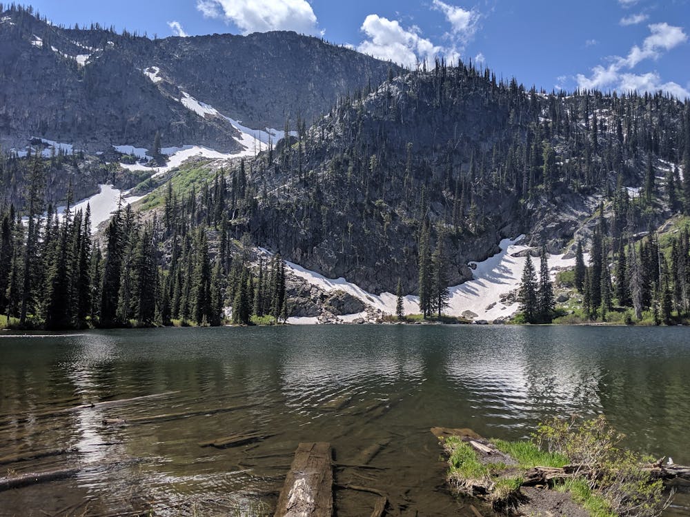 Snowslide Lake in early summer