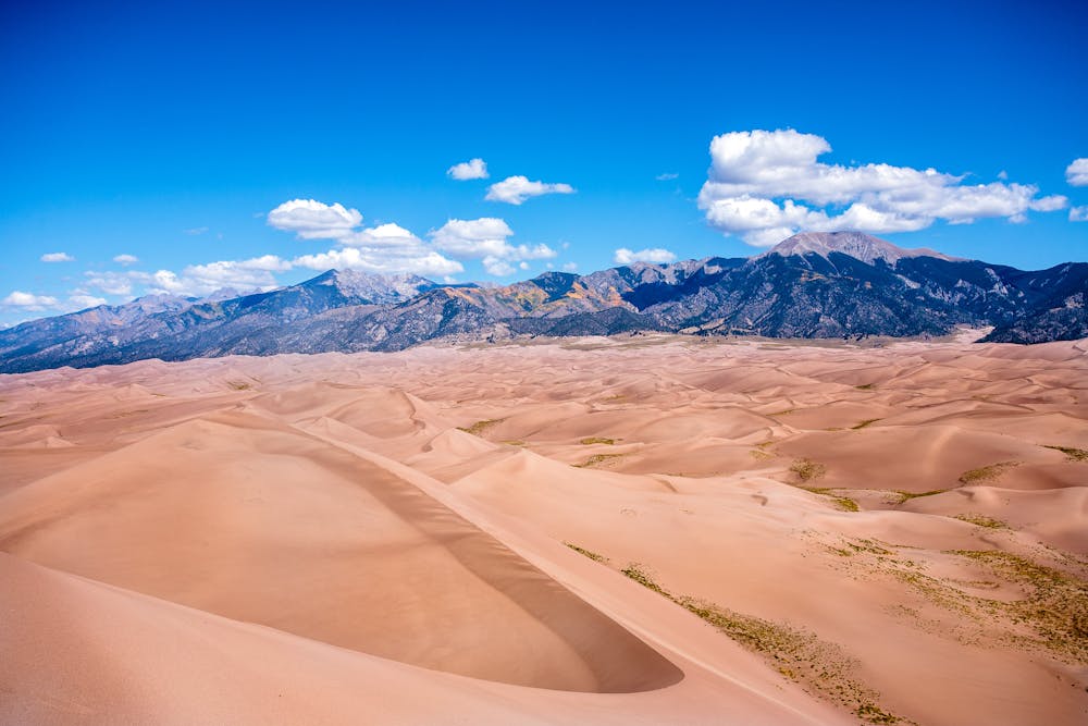 Views of the Sangre de Cristo mountains from atop Star Dune.