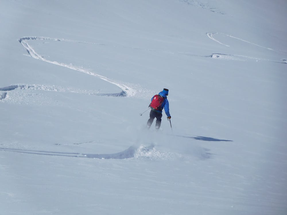 Skiing the easier slopes