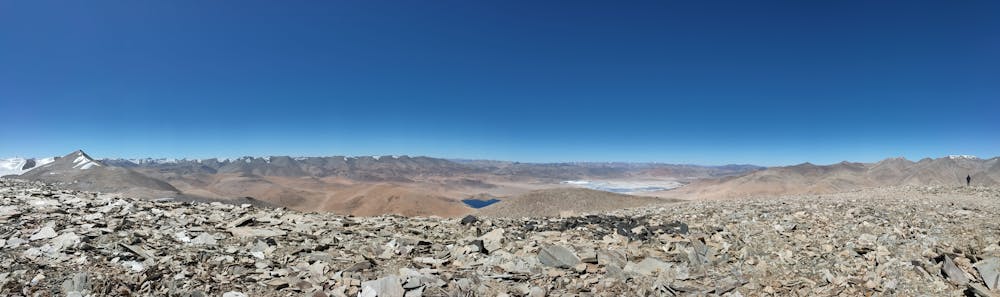 Half Panoramic View from Summit overlooking the Tso Kar lake