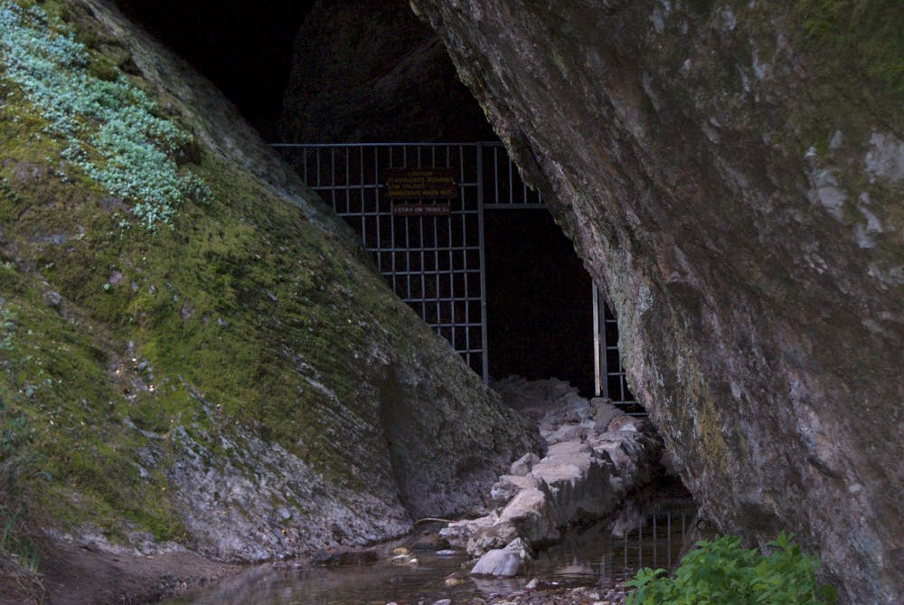 The entrance to the cave