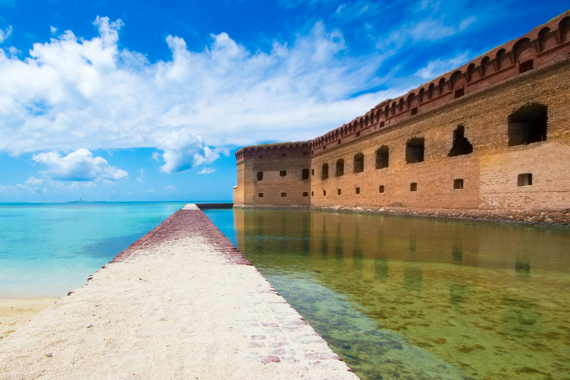 On the moat wall outside Fort Jefferson