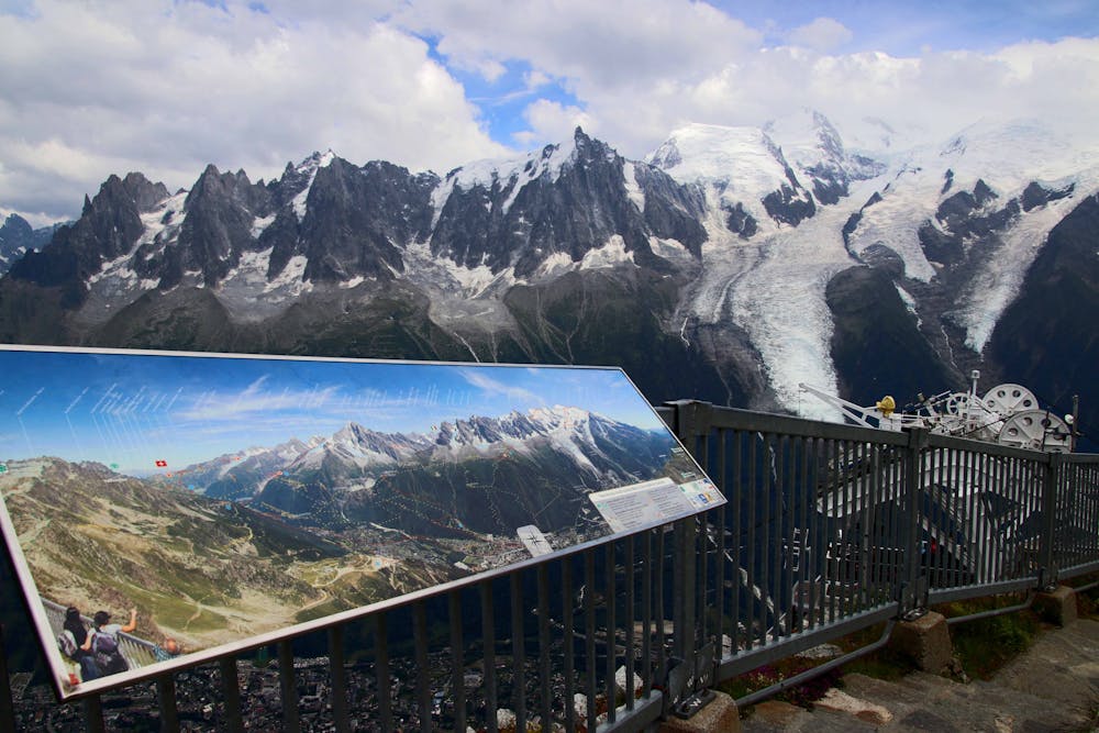Chamonix. Le Massif du Mont-Blanc vu depuis le Brévent.