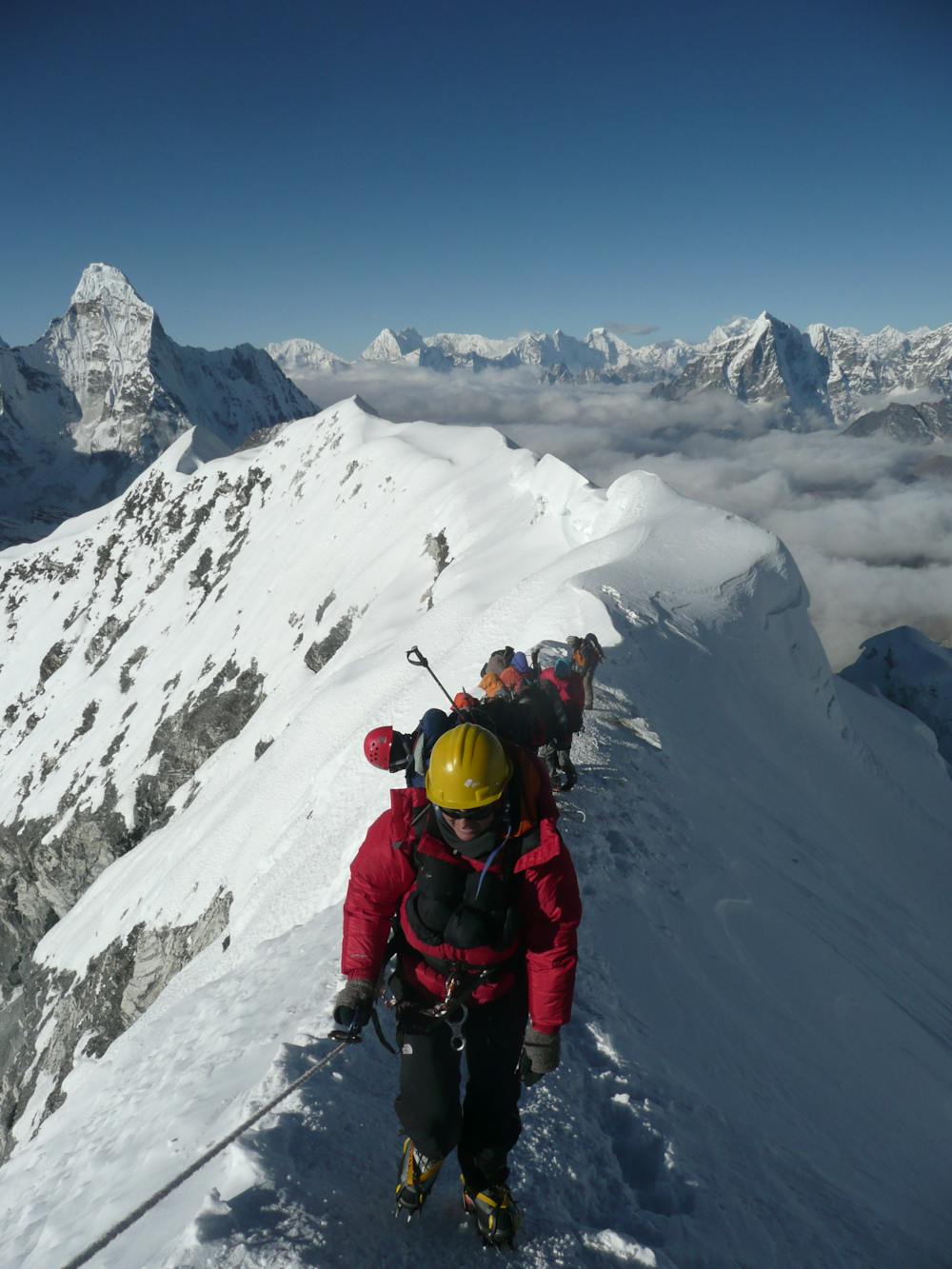 On the final summit ridge