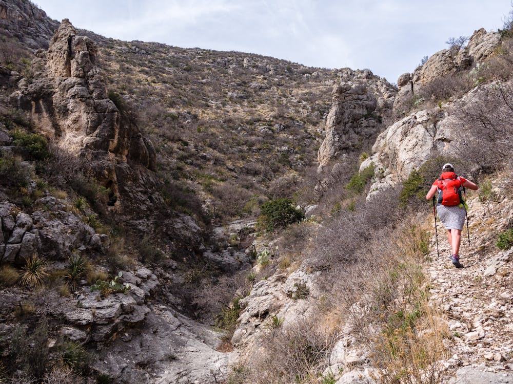 A good trail climbs the canyon wall.