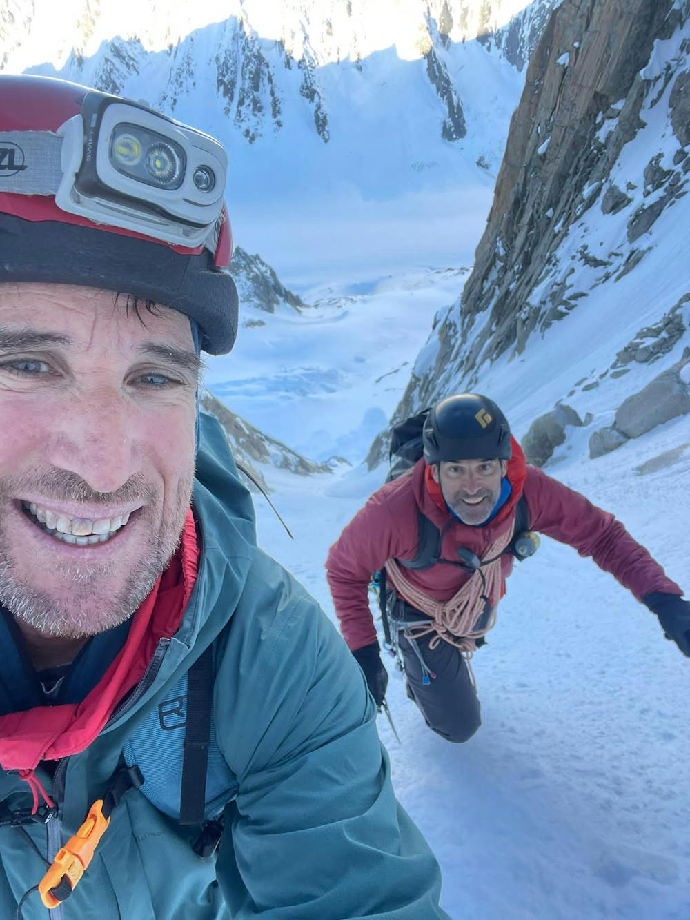 Photo from Aiguille d'Argentiere.Traverse couloir Y glacier Milieu