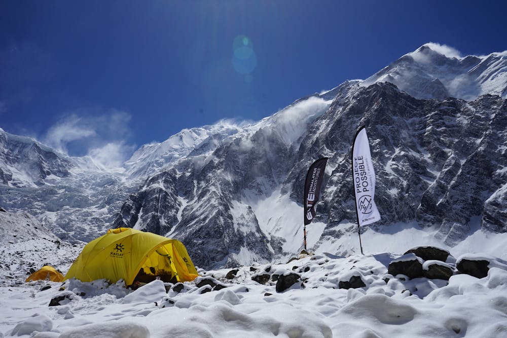 Annapurna Basecamp with Summit in background.