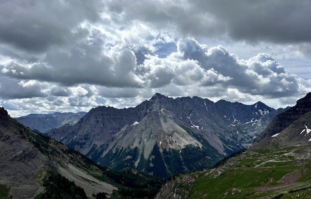 View of Pyramid Peak from the top of Buckskin Pass