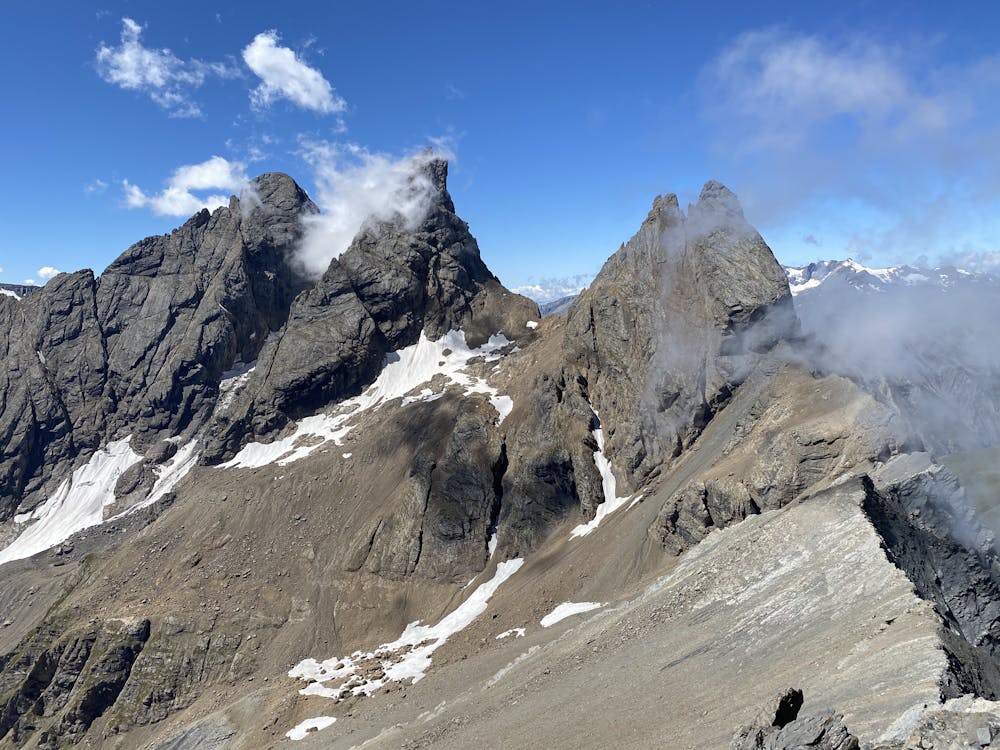 Photo from Col de Petit jean 3065 m  pentes S - Aiguille de l'Épaisseur 3230 m versant SE