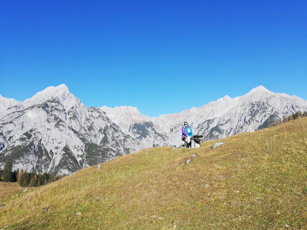 Huge views into the Karwendel from near the Walder Alm. 