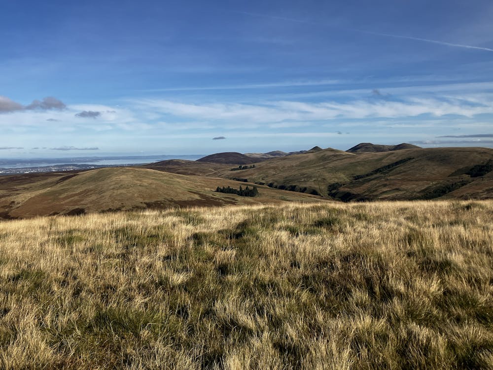 Views looking across to Edinburgh and Scald Law