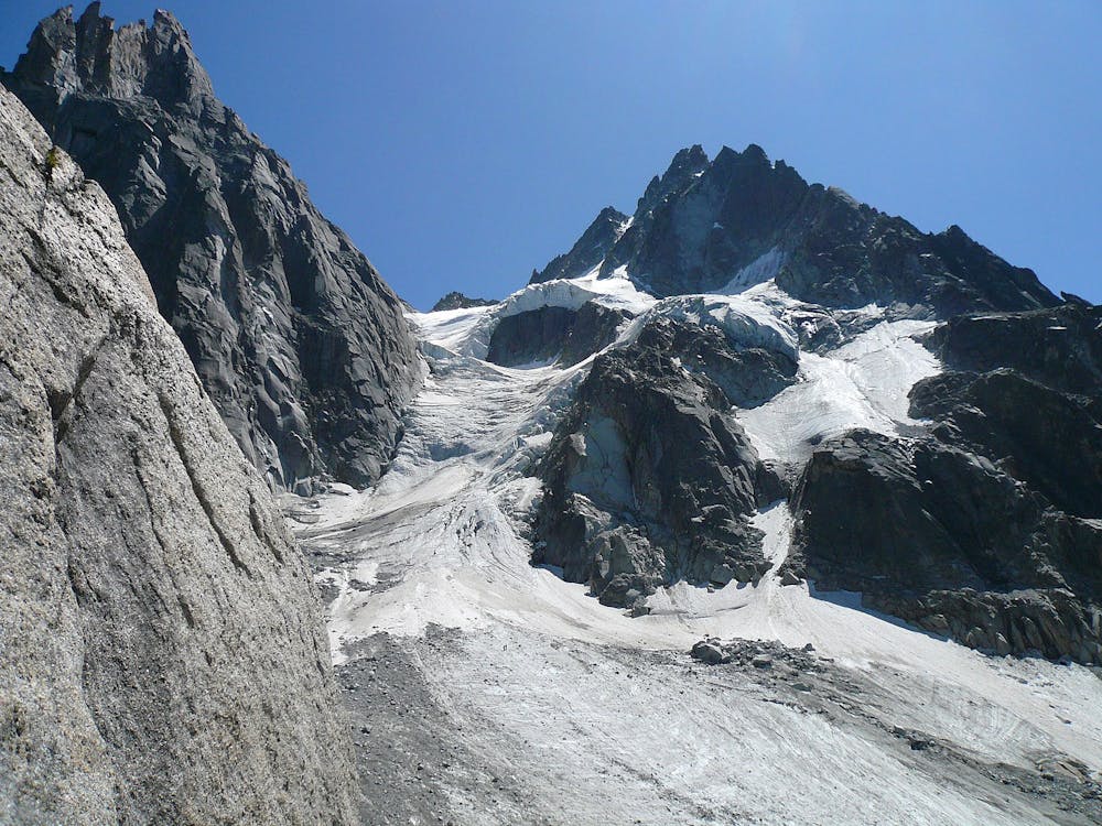Looking up towards the Col du Nantillons in summer.