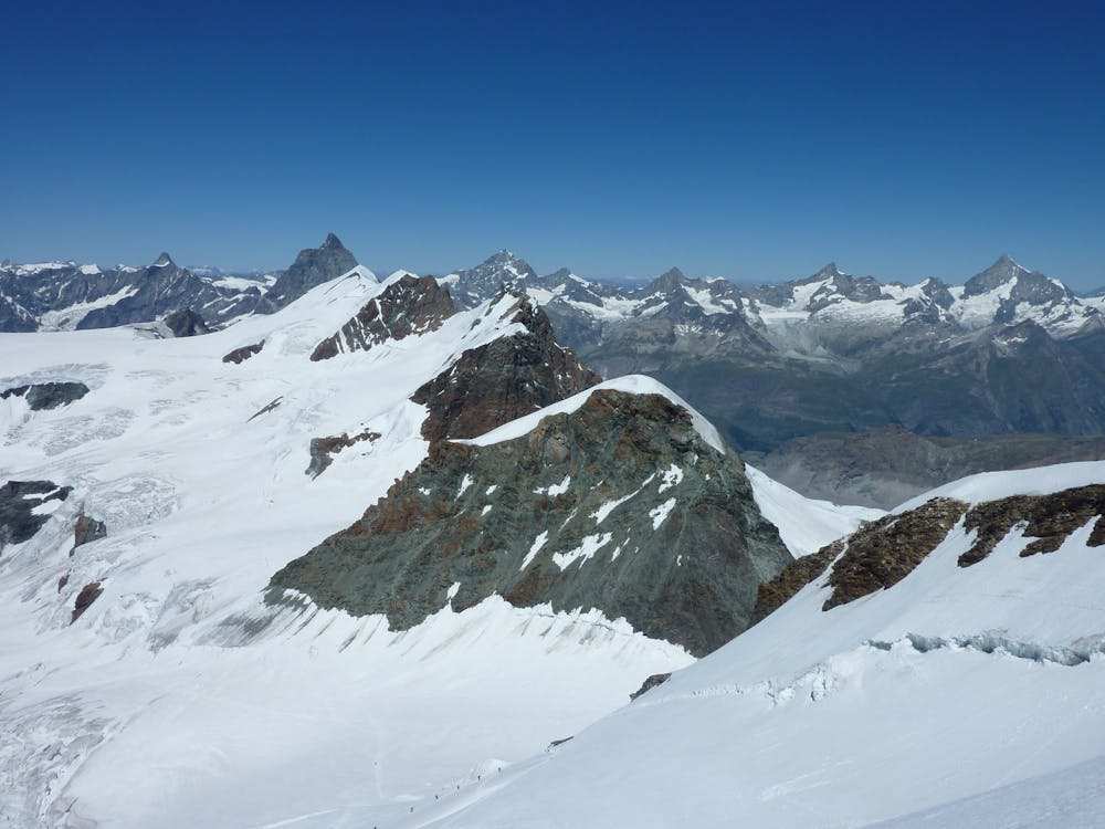 Castor, view looking W with Matterhorn clearly visible on skyline