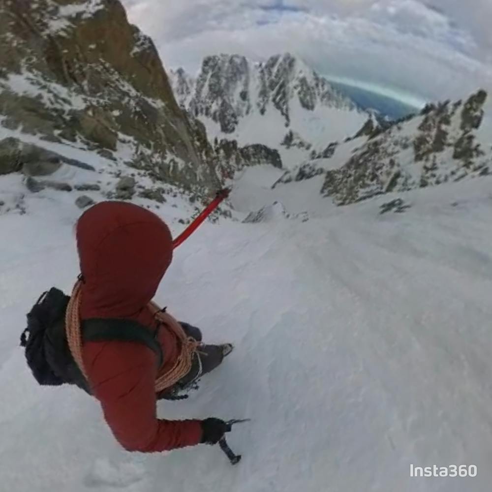 Photo from Aiguille d'Argentiere.Traverse couloir Y glacier Milieu