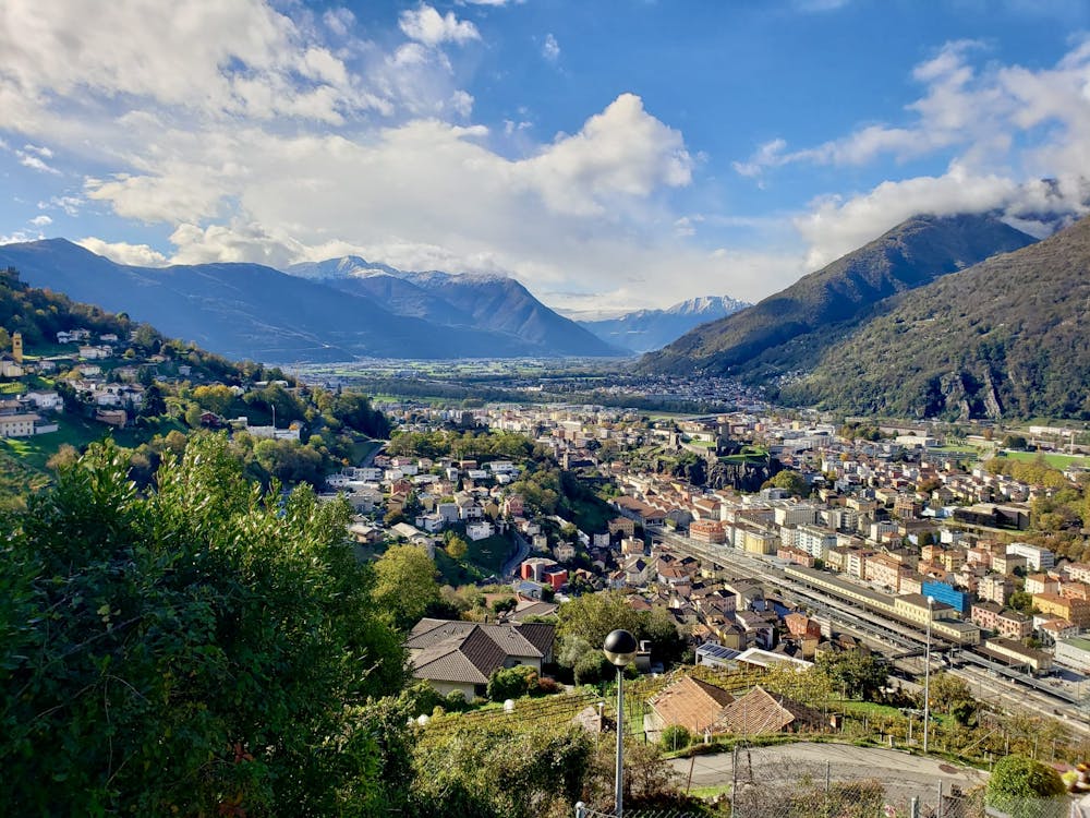 Bellinzona as seen from its outskirts