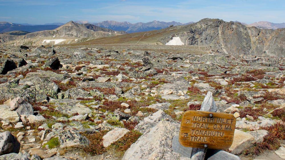The trail junction on the Continental Divide