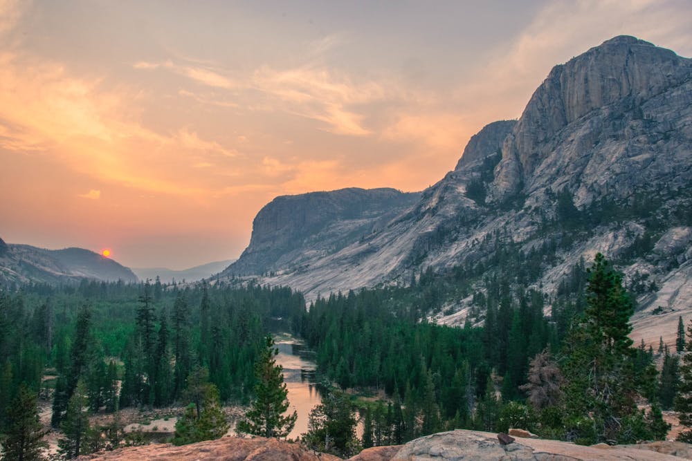 The Tuolumne River Gorge at sunset 