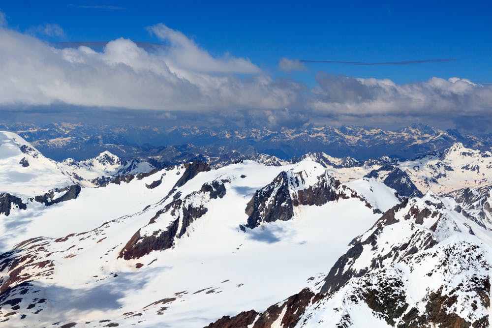 The view from the summit of the Wildspitze.