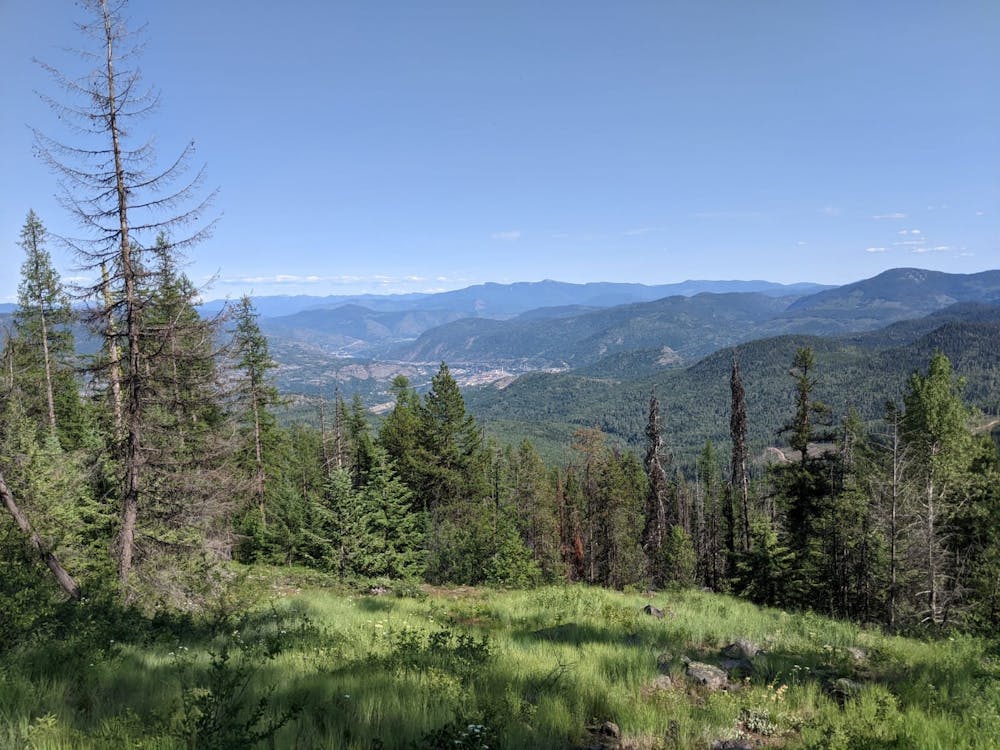 Looking towards Rossland from the top of Monticola