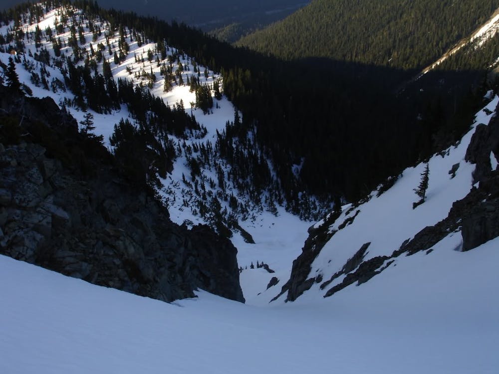 The Northeast chute of Tamanos Peak