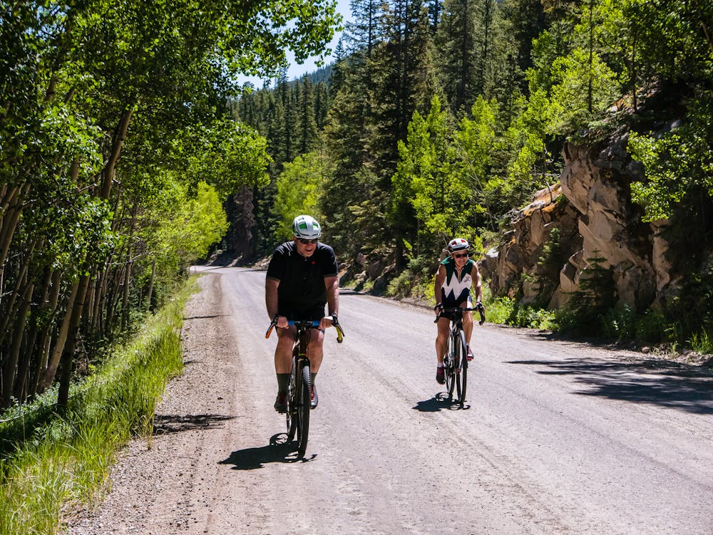 This road is an old railroad grade, so it's a pretty mellow climb once on the dirt.