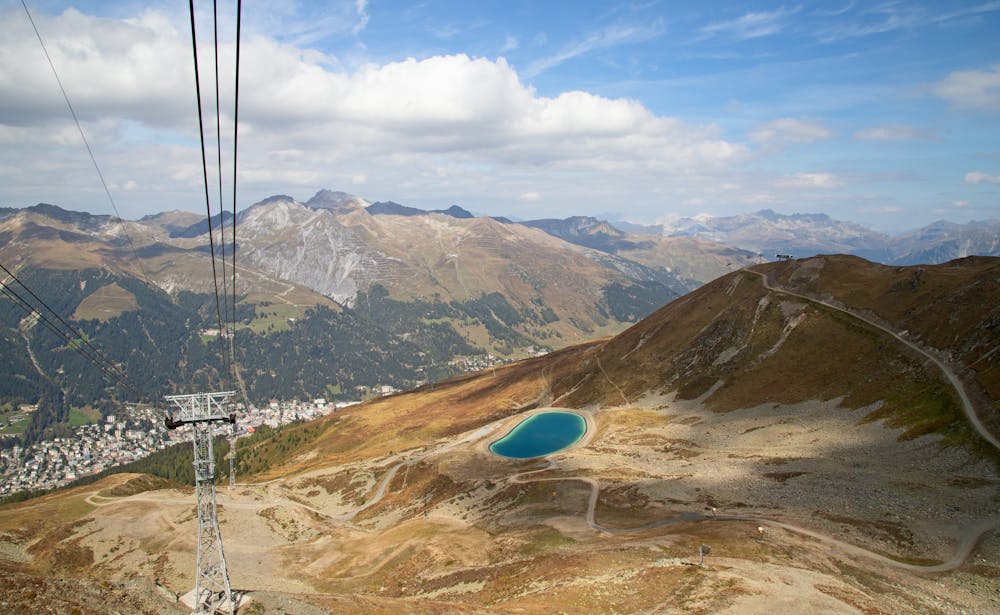 Looking down on Davos from the Jakobshorn